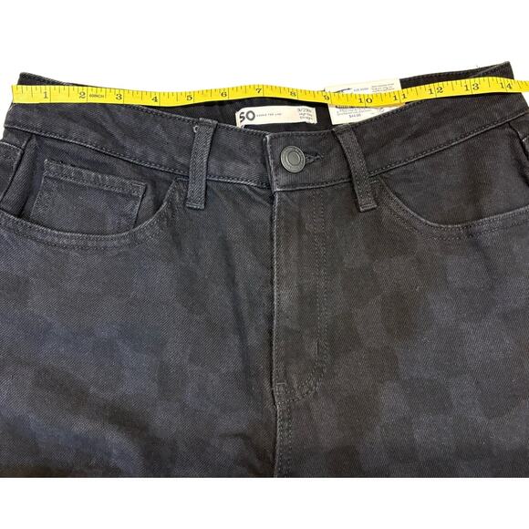 Sonoma Goods for Life Black Checker High Rise Straight Jeans Size 9/29W - Picture 10 of 12